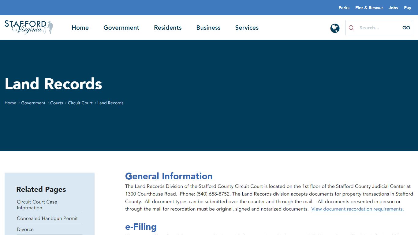 Land Records - Stafford County, VA