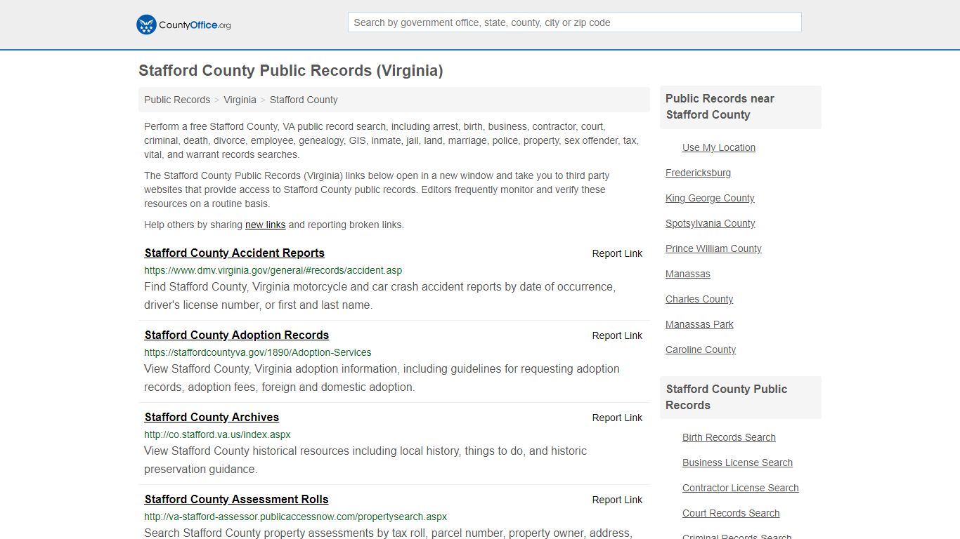 Public Records - Stafford County, VA (Business, Criminal ...
