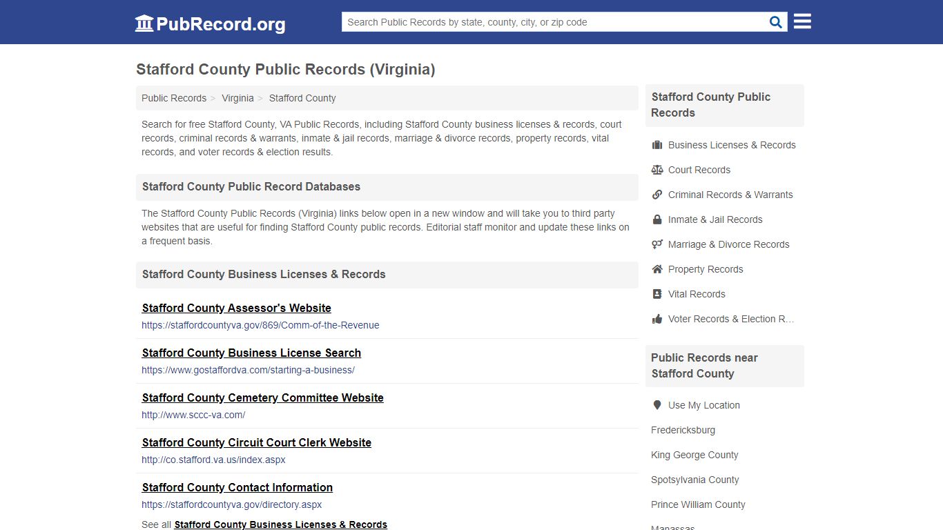 Free Stafford County Public Records (Virginia Public Records)